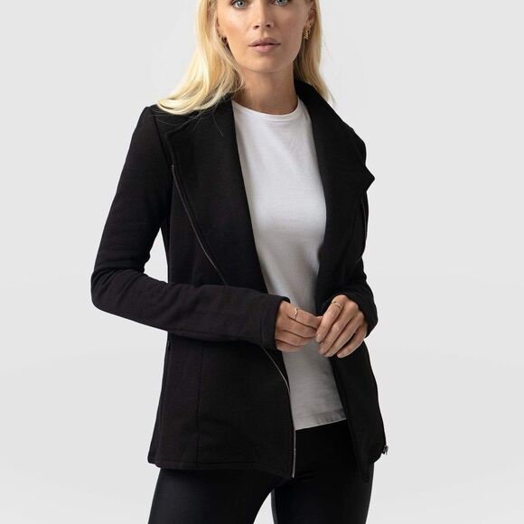 Saint and Sofia Jackets & Blazers - Saint and Sofia Organic Cotton Biker Jacket - Black size 12